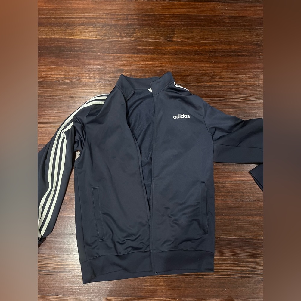 navy blue adidas primegreen tracksuit track jacket top zip up men’s medium